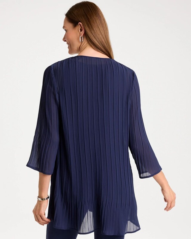 Travelers Pleated Chiffon Cardigan - image 3